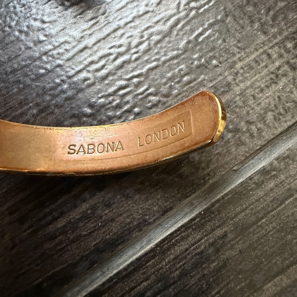SABONA of London Juniper Gold 9mm Cuff Bracelet Sz 7” - Picture 8 of 11